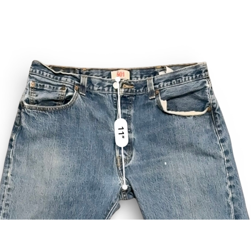 Vintage Y2K Levi’s Men’s 501 Straight Leg Med Wash 38x30 Button Fly Distressed - Picture 6 of 12
